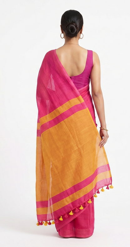 Gulaal Cotton Saree with Unstitched Blouse Material