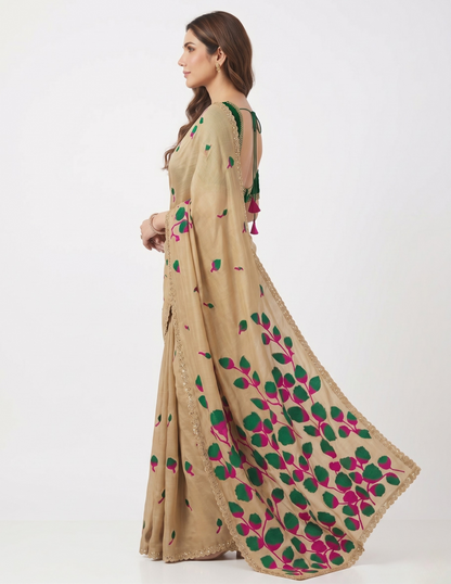 Phulwari Designer Saree with Unstitched Blouse Material