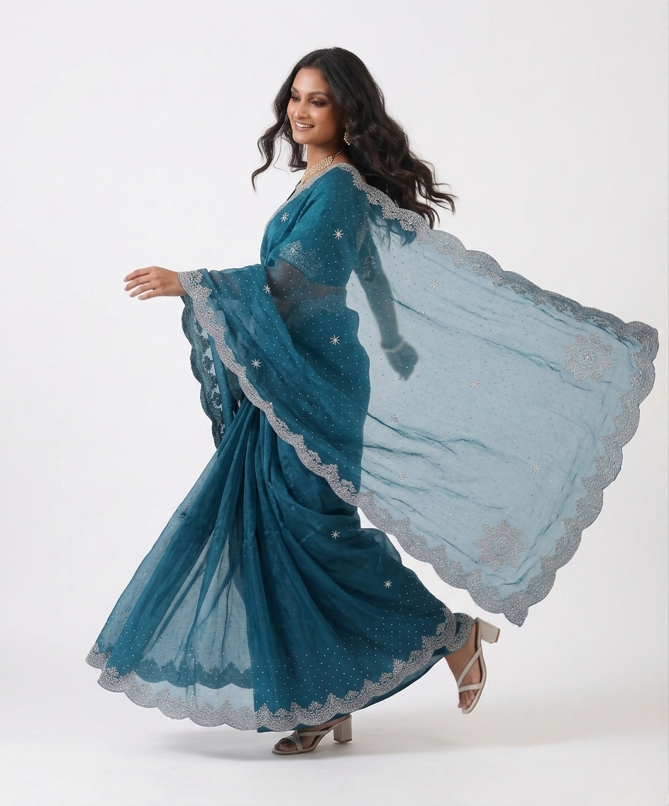 Samudra Tissue Designer Saree with Unstitched Blouse Material
