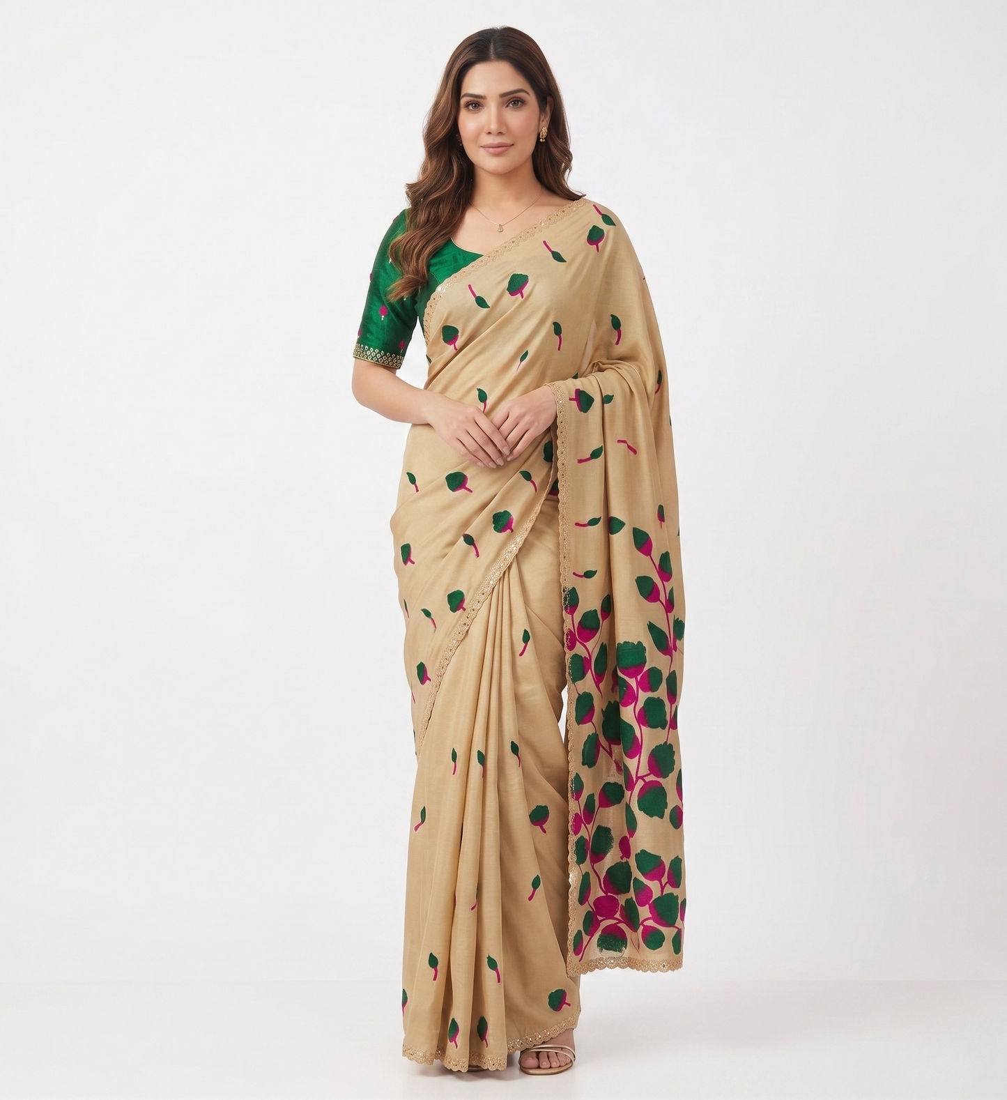 Phulwari Designer Saree with Unstitched Blouse Material