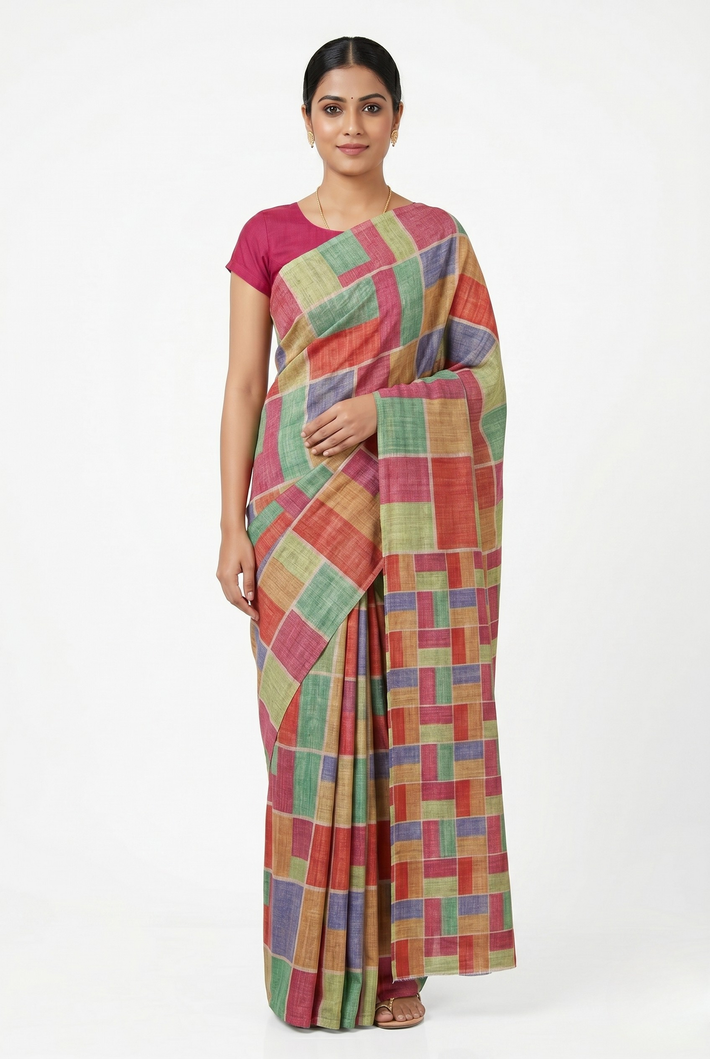 Mozaik Print Saree with Unstitched Blouse Material