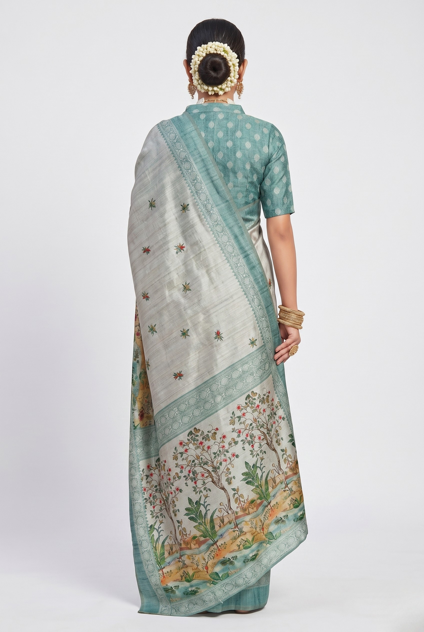 Vana Art Silk Saree with Unstitched Blouse Material