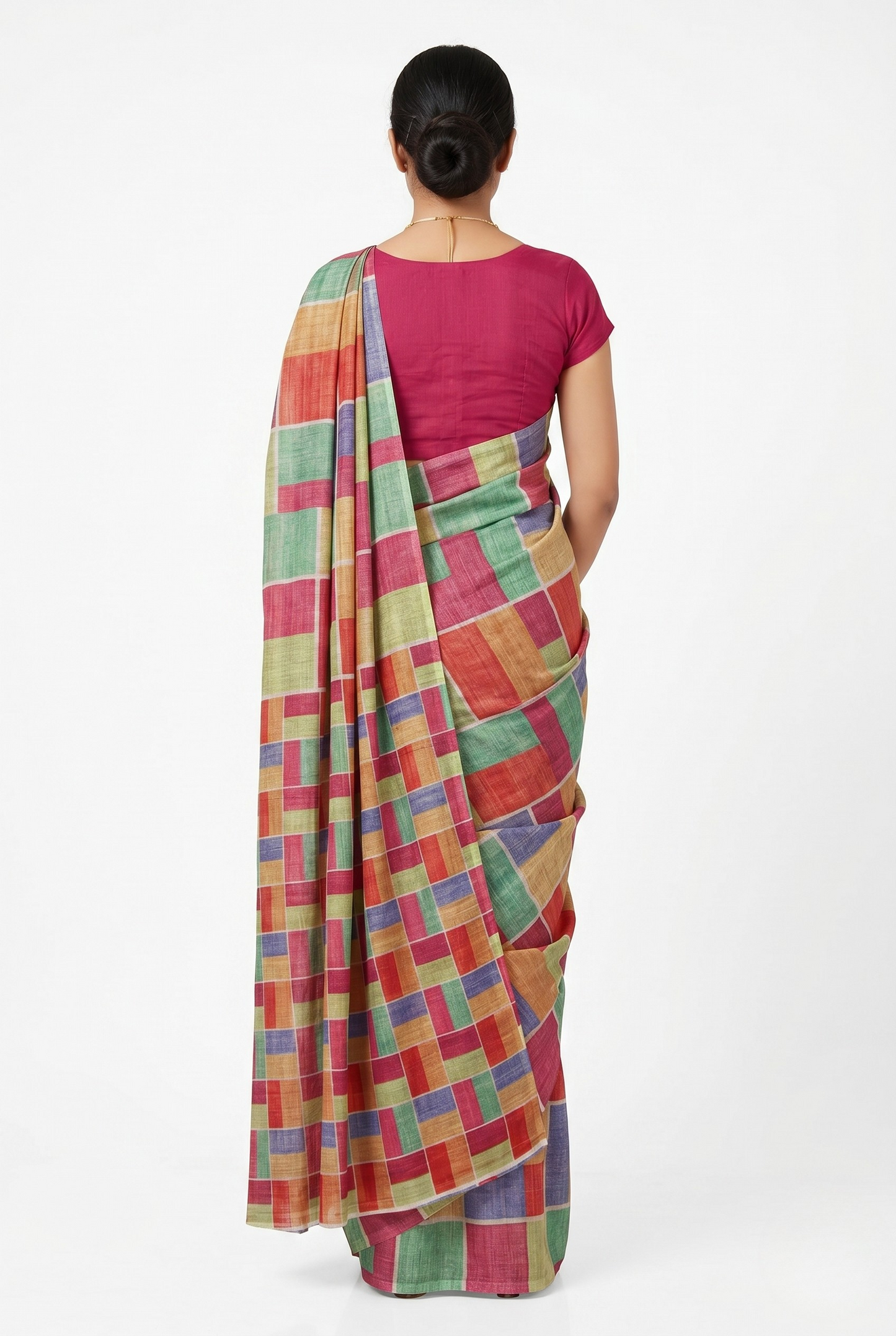 Mozaik Print Saree with Unstitched Blouse Material
