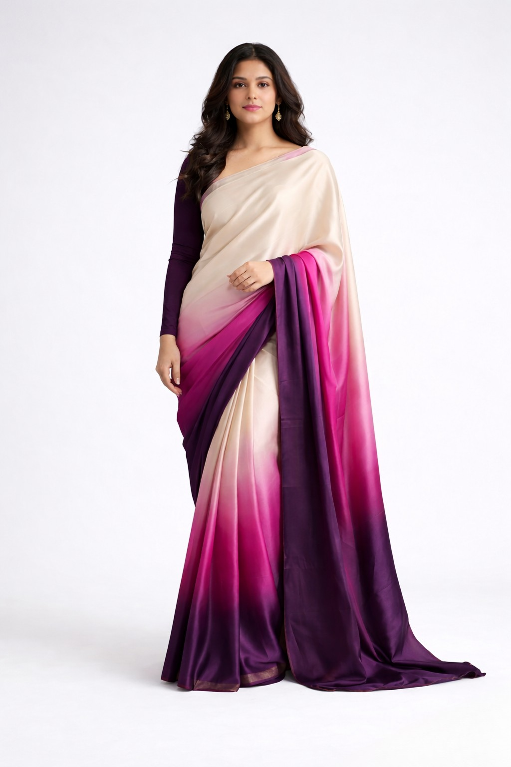 Dusk Ombre Satin Saree