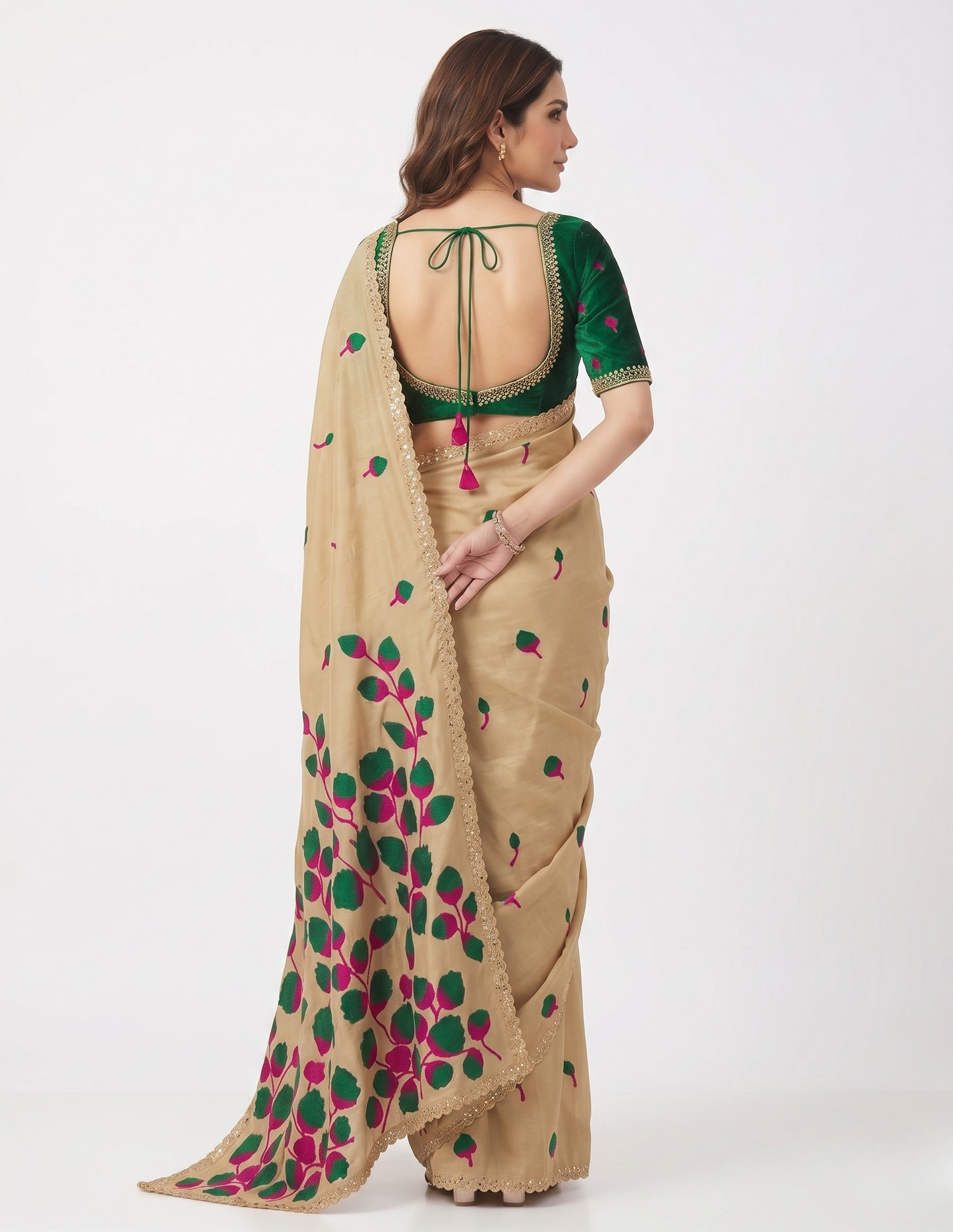 Phulwari Designer Saree with Unstitched Blouse Material