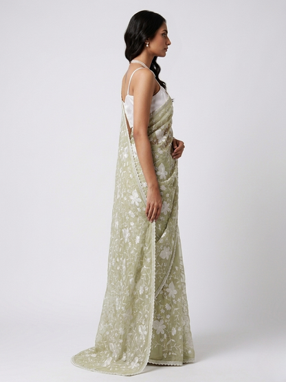 Dew Tissue Designer Saree with Unstitched Blouse Material