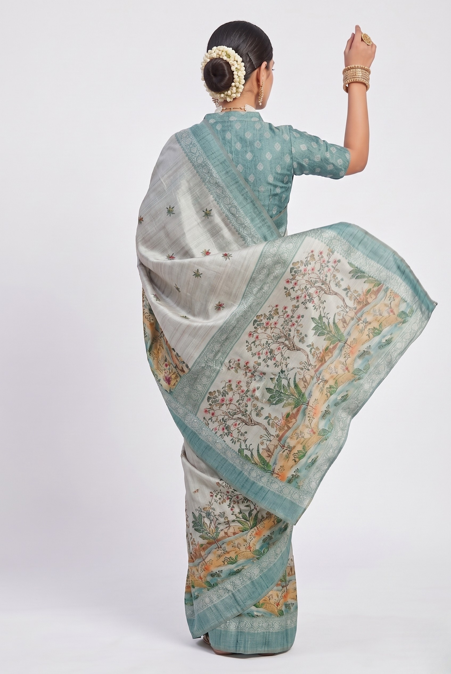 Vana Art Silk Saree with Unstitched Blouse Material