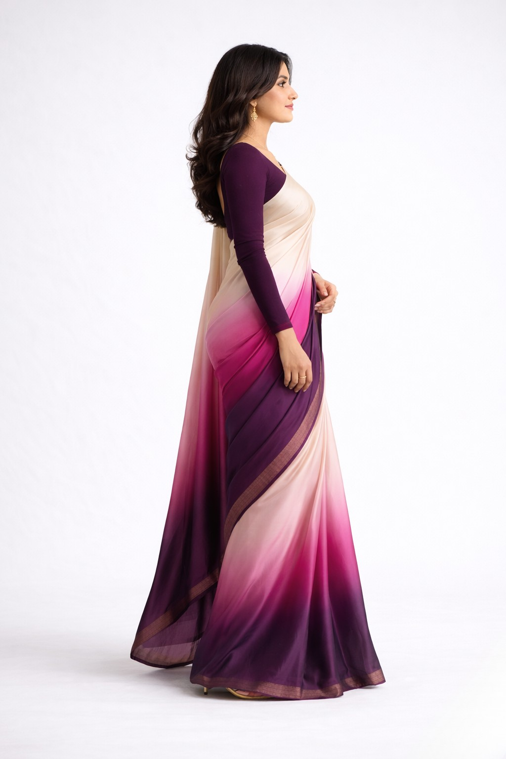 Dusk Ombre Satin Saree