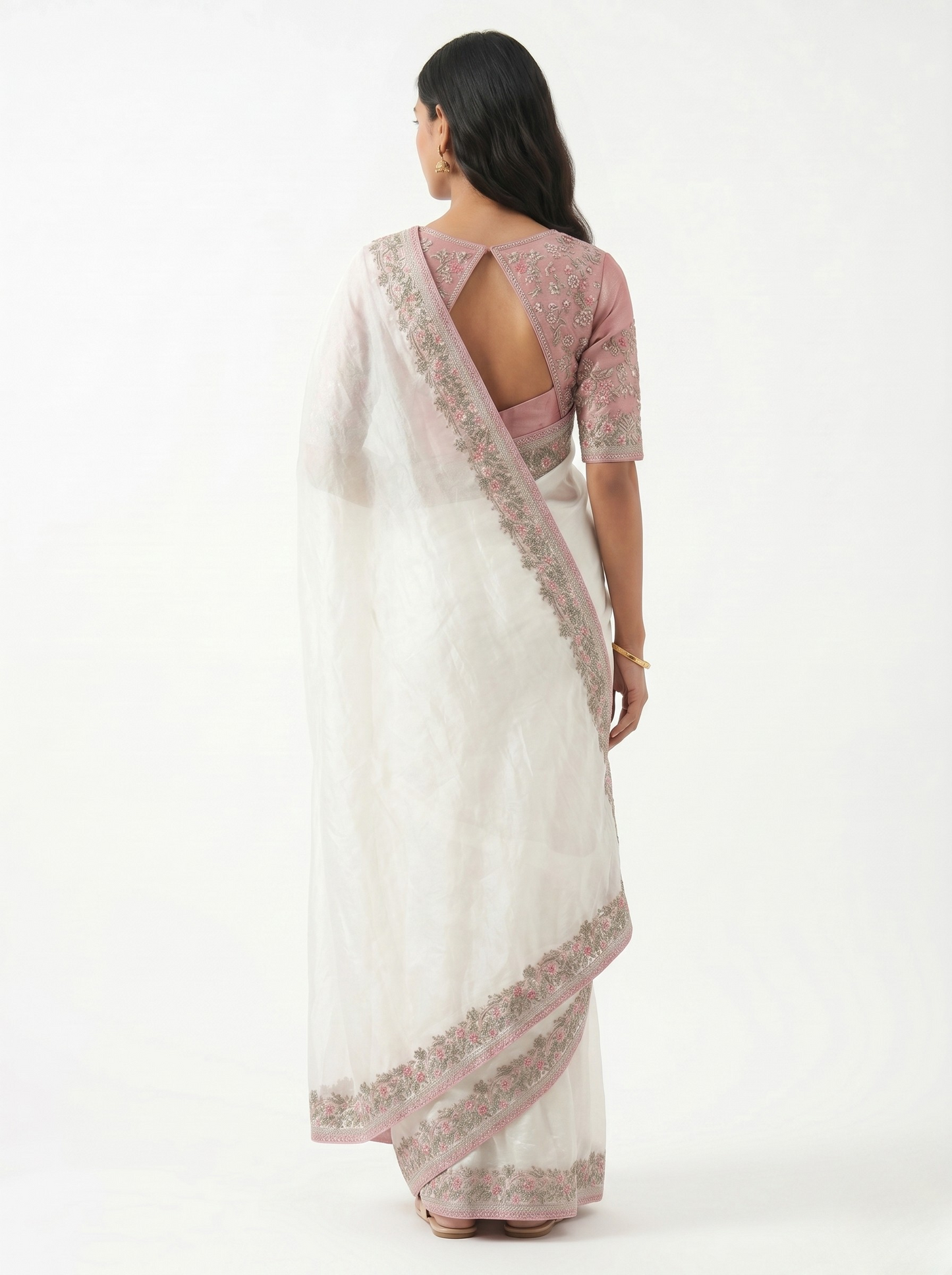 Blossom Organza Saree with Unstitched Blouse Material