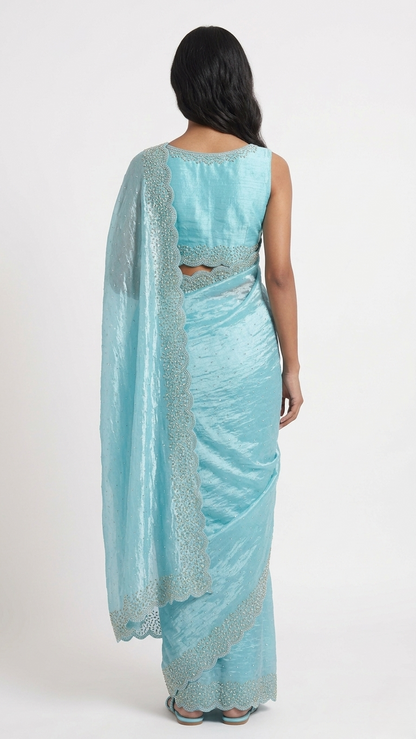 Lahar Tissue Designer Saree with Unstitched Blouse Material