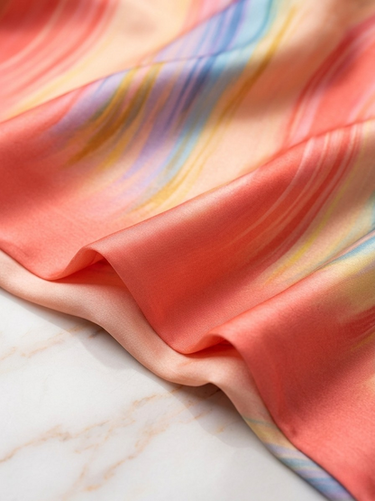 Soleil Marble Print Satin Saree