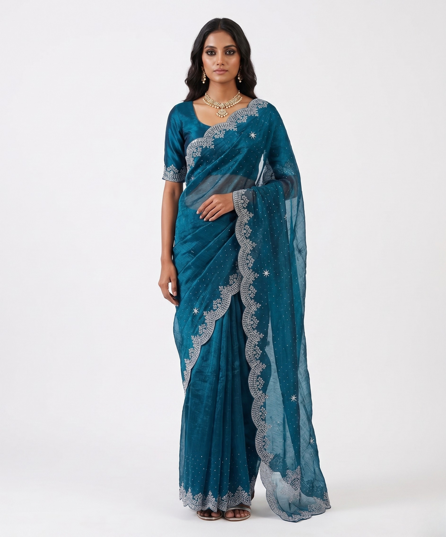 Samudra Tissue Designer Saree with Unstitched Blouse Material