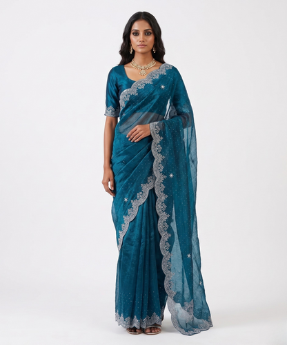 Samudra Tissue Designer Saree with Unstitched Blouse Material