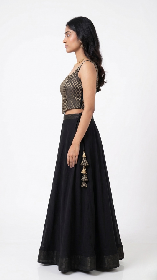 Raven Brocade Blouse
