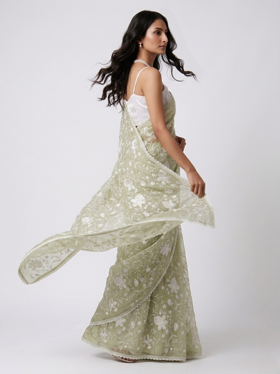 Dew Tissue Designer Saree with Unstitched Blouse Material