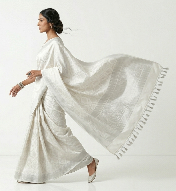 Chandra Designer Silk Saree with Unstitched Blouse Material