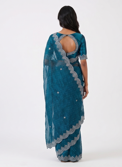 Samudra Tissue Designer Saree with Unstitched Blouse Material