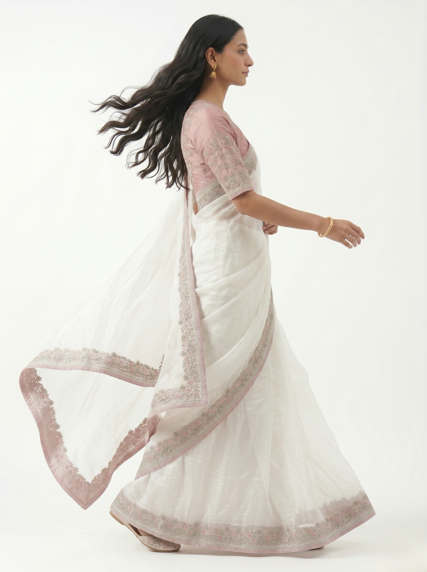 Blossom Organza Saree with Unstitched Blouse Material