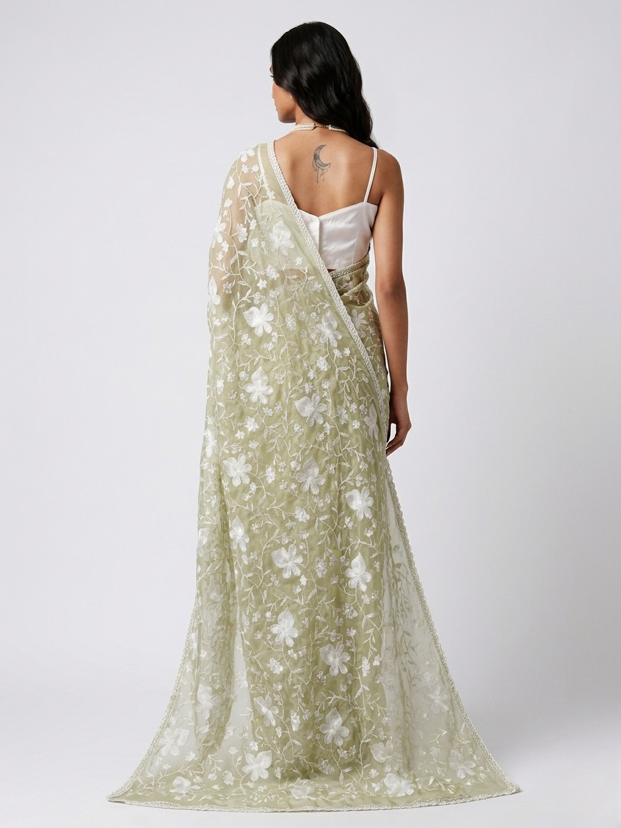 Dew Tissue Designer Saree with Unstitched Blouse Material
